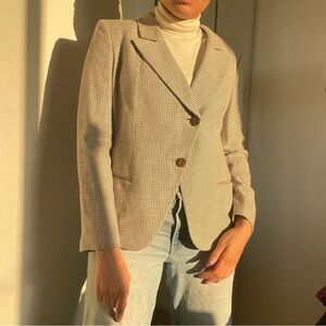 Giorgio Armani Checkered Beige Blazer